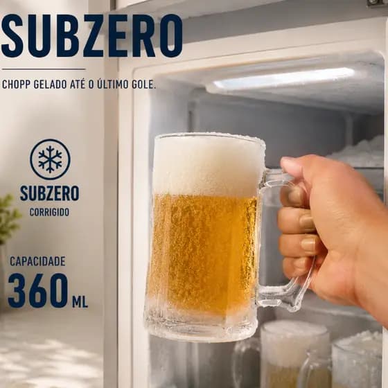CANECAS DE CHOPP SUBZERO 360 ML DE VIDRO GROSSO RESISTENTE BAR BUFFET