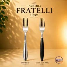 Kit Talheres FRATELLI Inox e Cabo Preto Avulsos – Facas Garfos e Colheres Modernos / Talheres Avulsos