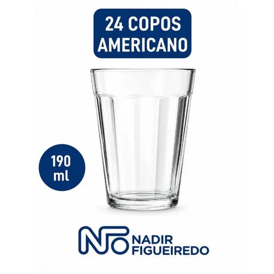 Copo Americano 190ml / Copo Nadir / Vidro Resistente Bar Restaurante