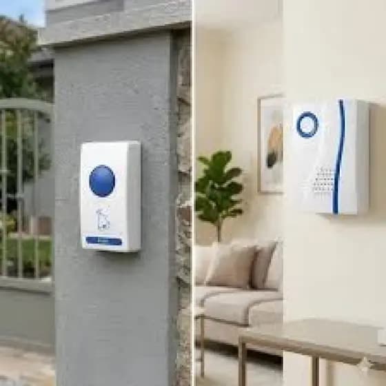 Campainha Sem Fio Residencial Bivolt 36 Toques Alcance 100m com LED para Casa Escritório e Comércio