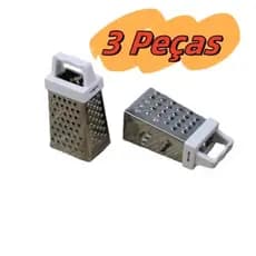 Kit 3 Mini Raladores Inox Manual Cozinha Queijo Legumes Alho