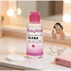 Água Micelar Ruby Rose Melu 120ml – Remove Maquiagem e Limpa Sem Ressecar