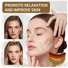 Escova de massagem ergonômica e macia para drenagem linfática, ideal para contorno facial e lifting da mandíbula.