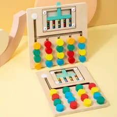 Brinquedo Educativo de Madeira Classificação de Cores Estímulo Lógico e Motor para Crianças Jogo Interativo