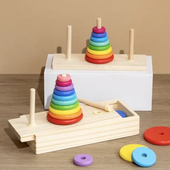 Torre de Hanno de 10 camadas, brinquedo de competição para alunos do ensino fundamental, 8 peças grandes, Torre de Hanno