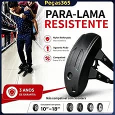 Para-Lama Traseiro Universal  Motocicleta PP Aço Ajustável 10-18" C/ Parafusos Anti-respingo