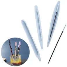 Kit 3 Moldes Silicone Criação De Caneta Quadrada Tradicional Resinas Forma DIY Caneta Artesanal