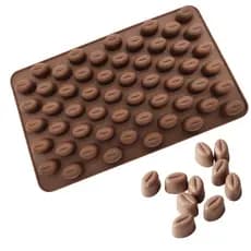 Molde de Silicone Grão de Café com 55 Cavidades Forma Chocolate Bala Doce Sabonete