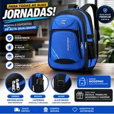 【Oferta Relâmpago da Loja】Mochila Masculina Impermeável Faculdade Resistente Grande Pronta entrega