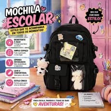 Mochila Feminina Escolar Grande Impermeável Bolsa Feminina Faculdade Trabalho Viagem Moderna