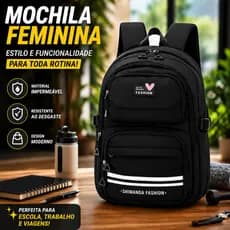 Mochila Escolar Grande Resistente Feminina Notebook Faculdade Escola Impermeável 6018