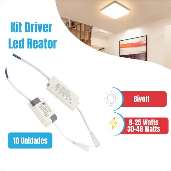 Kit 5-10 Driver 8w-25w 30w-48w Embutir Sobrepor Painel Led Reator Fonte Bivolt VENTO