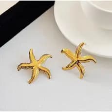 Brincos Femininos Estrela do Mar Banhados a Ouro – Moda Praia Elegante, Leves e Delicados