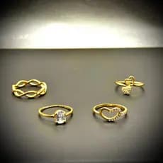 Conjunto 4 Anéis Femininos com Zircônia Cravejada – Elegantes, Modernos e Leves para Presente