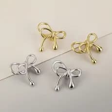 KIT Brinco de Nó Minimalista Dourado/Prateado - Design Geométrico Elegante para o Dia a Dia