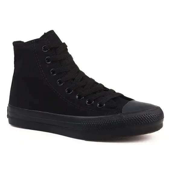 Tênis Star Cano Alto Botinha All Unissex Preto Monochrome Promoção zepetogrifes