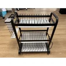 Escorredor Loucas 3 Andares Metal Preto Organizador Cozinha Espacoso Resistente