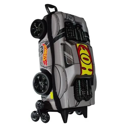 Mala Infantil Escolar Rodinhas Giro 360 Design 3D Resistente Cinza