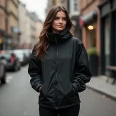 Blusa Jaqueta Corta Vento Forrado Premium Com Capuz Liso Casaco Blusão Feminino