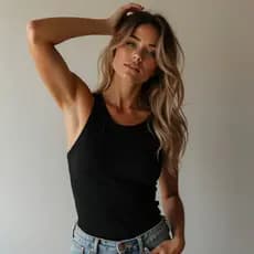 Regata Canelada Slim Americana Justa Slim Feminino