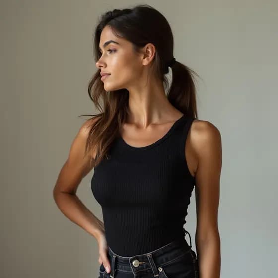 Regata Canelada Slim Americana Justa Slim Feminina