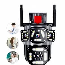 Câmera Tripla Inteligente 360° Wifi 4k Ultra Interna Externa P20