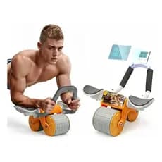 Abdominal Roller With Automatic Rebound Wheel+temporizador,Roda De Exercícios Abdominais Profissional Com Timer E Apoio