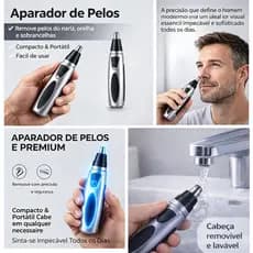 Kit 2 em 1 Aparador de pelos Nariz Orelha Máquina Cortar Pelos Depilador Removedor Pelos Orelha Nariz Máquina Cabelos Po