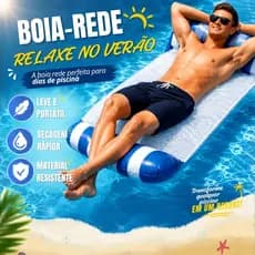 Boia Rede Piscina Cama Flutuante Reclinável Inflável Adulto e Infantil Espreguiçadeira Brozeamento