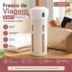 Frasco Viagem 4 em 1 Dispenser Portátil Shampoo Condicionador Loção Sabonete Estojo Rígido Anti Vazamento Academia