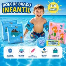 Boia de Braço Infantil para Natação e Piscina Inflável Reforçada