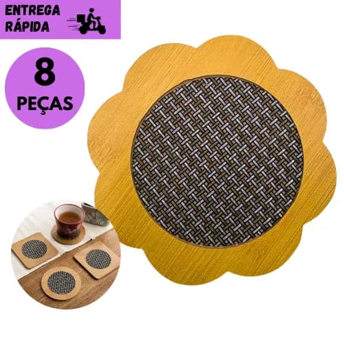 Kits 8/5 ou 3 Descanso de Panela MDF 14,5cm Suporte Resistente para Panelas, Frigideiras e Travessas