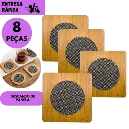 Kits 8/5 ou 3 Descanso de Panela em Madeira MDF 14,5 – Cozinha, Churrasco, Proteção e Decoração