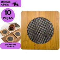 Kits 10/8 ou 5 Descanso de Panela MDF 14,5cm – Suporte Resistente p/Panelas, Frigideiras e Travessas