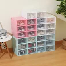 Kit Com 4/6/8 ou 10 Caixas Organizadoras Para Sapatos Multiuso Com Tampa Flip
