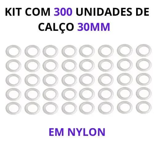 KIT COM 300 UNIDADES DE CALÇOS DE 30MM