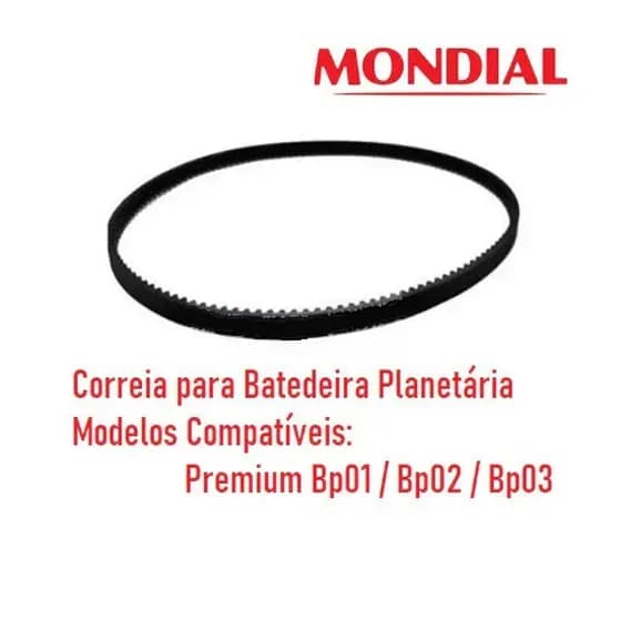 CORREIA DENTADA P/ BATEDEIRA PLANETÁRIA MONDIAL PREMIUM Bp01 / Bp02 / Bp03