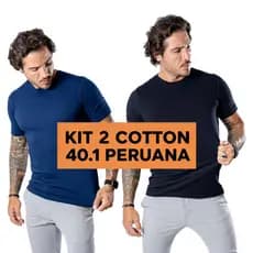 Kit 2 Camiseta Básica Algodão Premium 40.1 Peruana Masculina Slim Fit Original