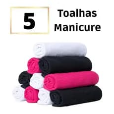 Kit 5 Toalhas Lavabo Manicure Pedicure - Algodão 40cm x 70cm
