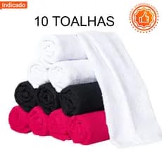 Kit Com 10 Toalhas de Rosto para Salão e Barbearia Grossa 40cm x 70cm