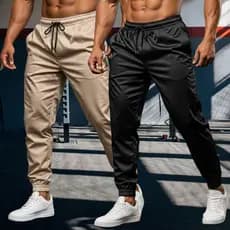 Kit 2 Calça Jogger Tactel com Elastano para Treino e Verão Masculina Academia Preço De Fábrica