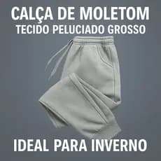 Calça De Moletom Unissex Tecido Peluciado Grosso Ideal Para Inverno