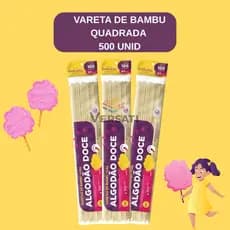 Vareta Palito Algodão Doce De Bambu Quadrada 40cm 500 Unidades