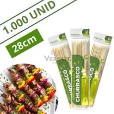 Espeto De Churrasco 28cm Bambu A Granel Espetinho 1000un - Natural Produtos
