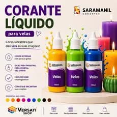 Corante Líquido para Velas 100ml Saramanil Corante Diversas Cores