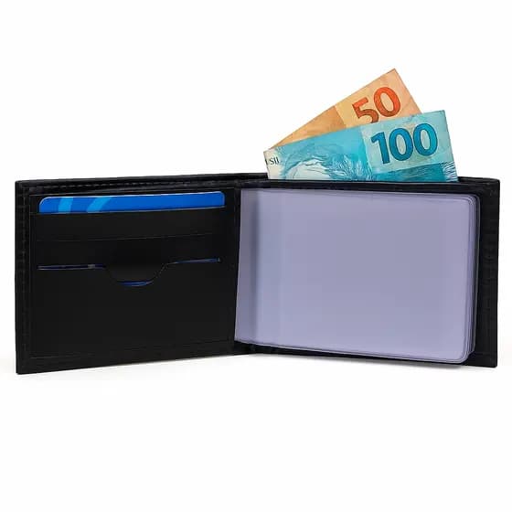 Carteira Masculina Slim Social Dia a Dia Super Leve Ótima Qualidade Envio Rápido Super Promoção