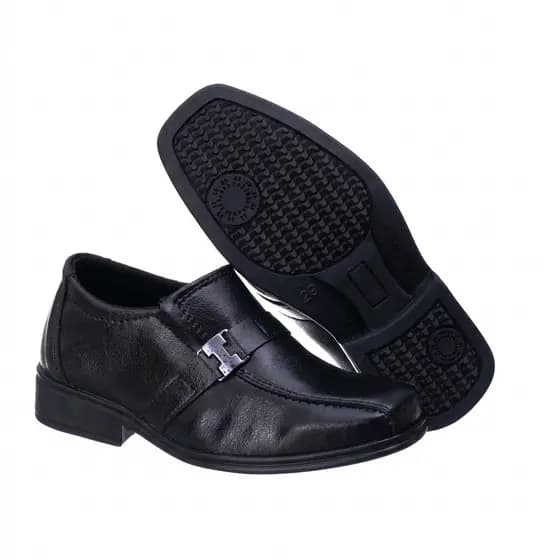 Sapato Masculino Infantil Social Preto Moderno Confortável