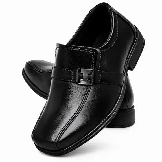Sapato Infantil Social Masculino Elegante Preto Solado Macio
