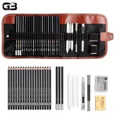 Kit desenho 28 de desenho lápis para esboços rápidos papel lápis de carvão KBW-S751
