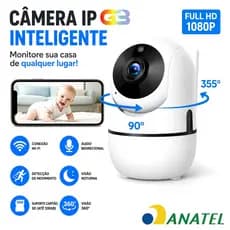 Câmera Segurança 360° 1080P WiFi Auto Tracking Visão Noturna Áudio Bidirecional P04